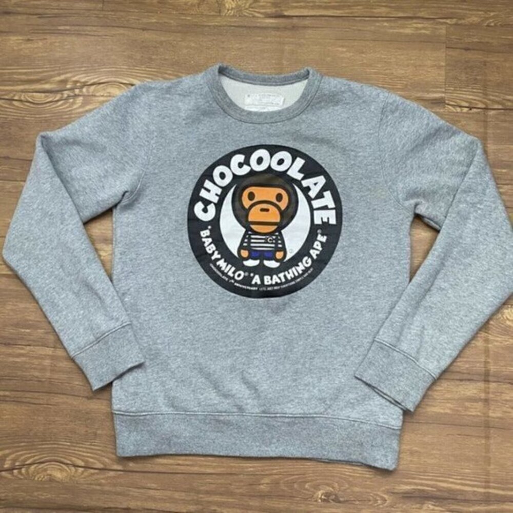 Bape A Bathing Ape Baby Milo Chocoolate 7TH Anniversary 2013 Sweatshirt Medium